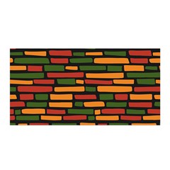 African Wall Of Bricks Satin Wrap 35  X 70  by ConteMonfrey