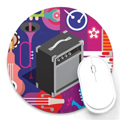 Music Abstract Background Energy Round Mousepads by danenraven