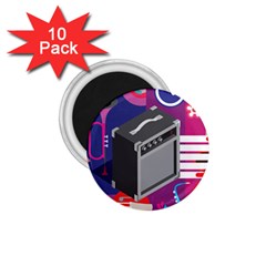 Music Abstract Background Energy 1.75  Magnets (10 pack) 