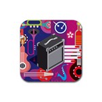 Music Abstract Background Energy Rubber Coaster (Square) Front