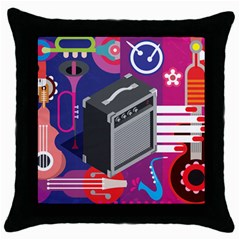 Music Abstract Background Energy Throw Pillow Case (Black)