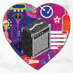 Music Abstract Background Energy Jigsaw Puzzle (heart) by danenraven