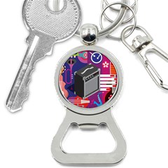 Music Abstract Background Energy Bottle Opener Key Chain