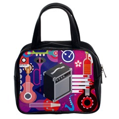 Music Abstract Background Energy Classic Handbag (Two Sides)