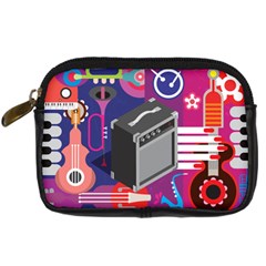 Music Abstract Background Energy Digital Camera Leather Case