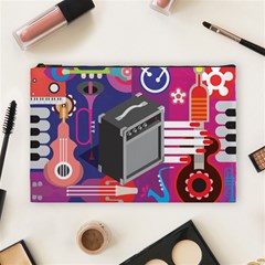 Music Abstract Background Energy Cosmetic Bag (Large)