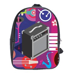 Music Abstract Background Energy School Bag (large) by danenraven