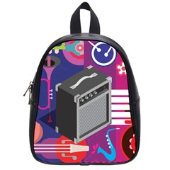 Music Abstract Background Energy School Bag (Small)