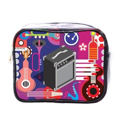 Music Abstract Background Energy Mini Toiletries Bag (One Side)