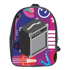 Music Abstract Background Energy School Bag (XL)