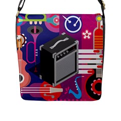 Music Abstract Background Energy Flap Closure Messenger Bag (L)