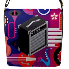 Music Abstract Background Energy Flap Closure Messenger Bag (S)