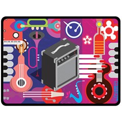 Music Abstract Background Energy Double Sided Fleece Blanket (Large) 