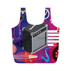 Music Abstract Background Energy Full Print Recycle Bag (M)