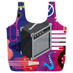 Music Abstract Background Energy Full Print Recycle Bag (XL)