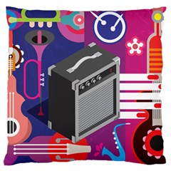 Music Abstract Background Energy Large Flano Cushion Case (Two Sides)