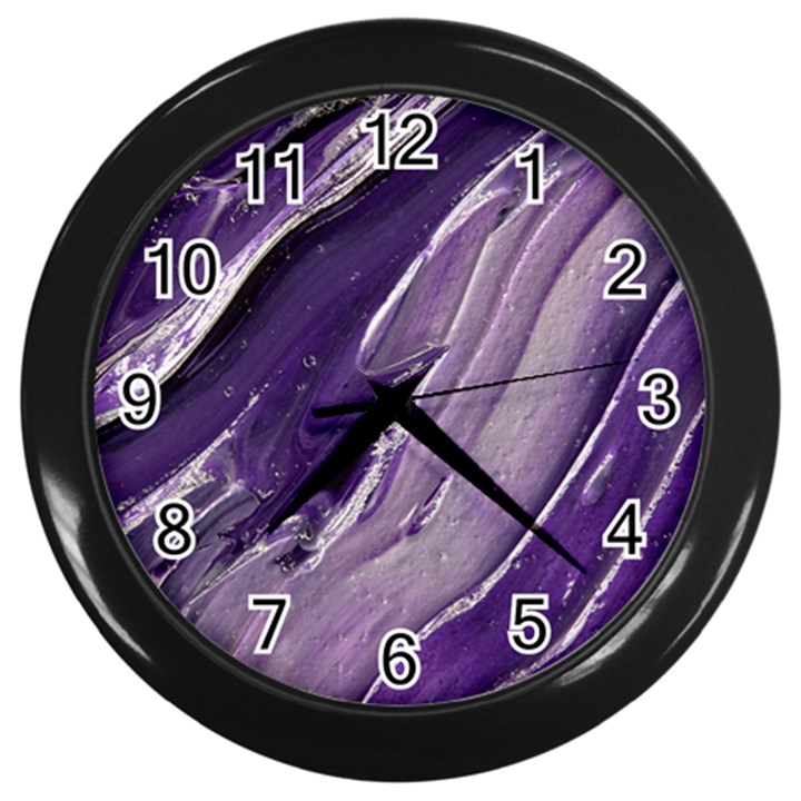 Paint Ornament Vivid Vibrant Wall Clock (Black)