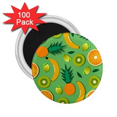 Fruit Tropical Pattern Design Art 2 25  Magnets (100 Pack) 