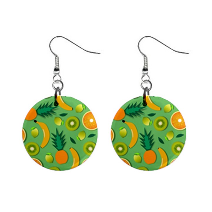 Fruit Tropical Pattern Design Art Mini Button Earrings