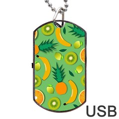 Fruit Tropical Pattern Design Art Dog Tag Usb Flash (one Side) by danenraven