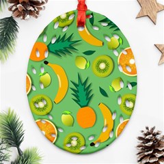 Fruit Tropical Pattern Design Art Ornament (oval Filigree) by danenraven