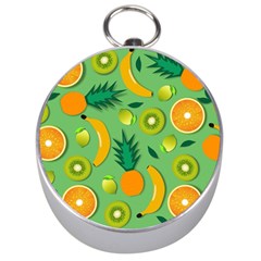 Fruit Tropical Pattern Design Art Silver Compasses by danenraven