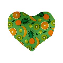 Fruit Tropical Pattern Design Art Standard 16  Premium Flano Heart Shape Cushions by danenraven