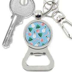 Christmas Sweets Snowman Background Bottle Opener Key Chain by danenraven