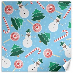 Christmas Sweets Snowman Background Canvas 16  X 16  by danenraven