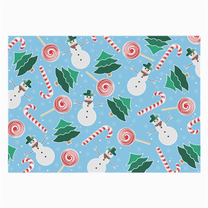 Christmas Sweets Snowman Background Large Glasses Cloth