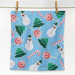 Christmas Sweets Snowman Background Face Towel by danenraven