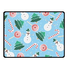 Christmas Sweets Snowman Background Fleece Blanket (small) by danenraven