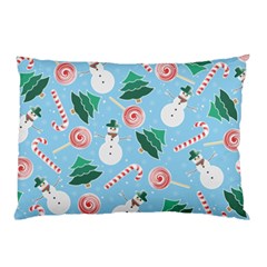 Christmas Sweets Snowman Background Pillow Case (two Sides) by danenraven