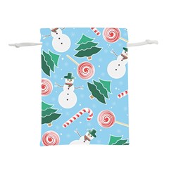 Christmas Sweets Snowman Background Lightweight Drawstring Pouch (m) by danenraven