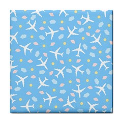 Plane Sky Background Pattern Tile Coaster