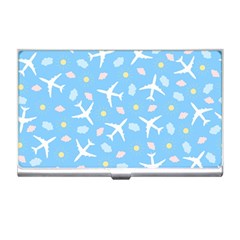 Plane Sky Background Pattern Business Card Holder by danenraven