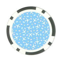 Plane Sky Background Pattern Poker Chip Card Guard by danenraven