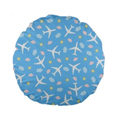 Plane Sky Background Pattern Standard 15  Premium Round Cushions by danenraven