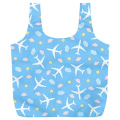 Plane Sky Background Pattern Full Print Recycle Bag (xxl)