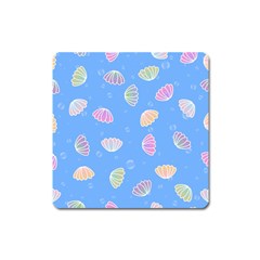 Illustration Seashell Clam Pattern Art Design Square Magnet by danenraven