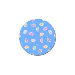 Illustration Seashell Clam Pattern Art Design Golf Ball Marker by danenraven