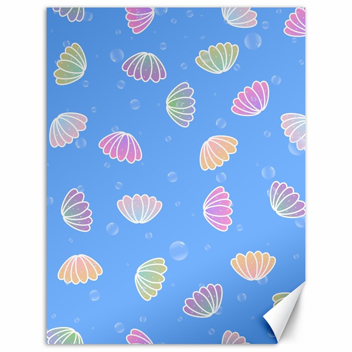 Illustration Seashell Clam Pattern Art Design Canvas 12  x 16 