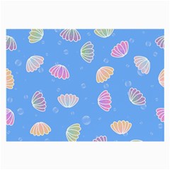 Illustration Seashell Clam Pattern Art Design Large Glasses Cloth (2 Sides) by danenraven