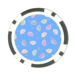 Illustration Seashell Clam Pattern Art Design Poker Chip Card Guard by danenraven