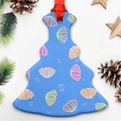 Illustration Seashell Clam Pattern Art Design Christmas Tree Ornament (two Sides) by danenraven