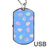 Illustration Seashell Clam Pattern Art Design Dog Tag USB Flash (Two Sides) Back