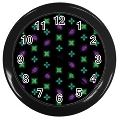 Pattern Background Bright Pattern Wall Clock (black) by danenraven