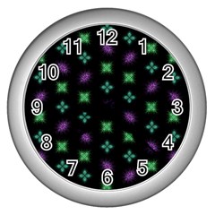 Pattern Background Bright Pattern Wall Clock (silver) by danenraven