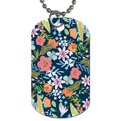 Flower Floral Background Painting Dog Tag (one Side) by danenraven