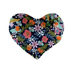 Flower Floral Background Painting Standard 16  Premium Heart Shape Cushions